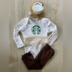 EUC Starbucks Latte Costume
